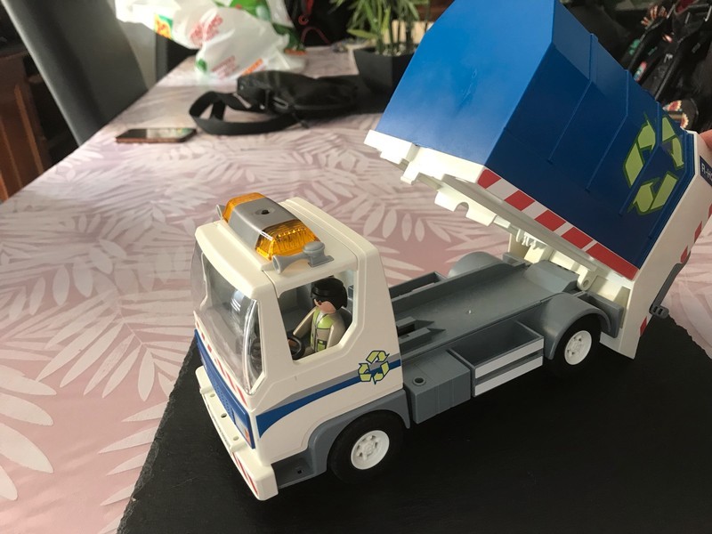 Playmobil 4129 camion poubelle de recyclage avec lumières