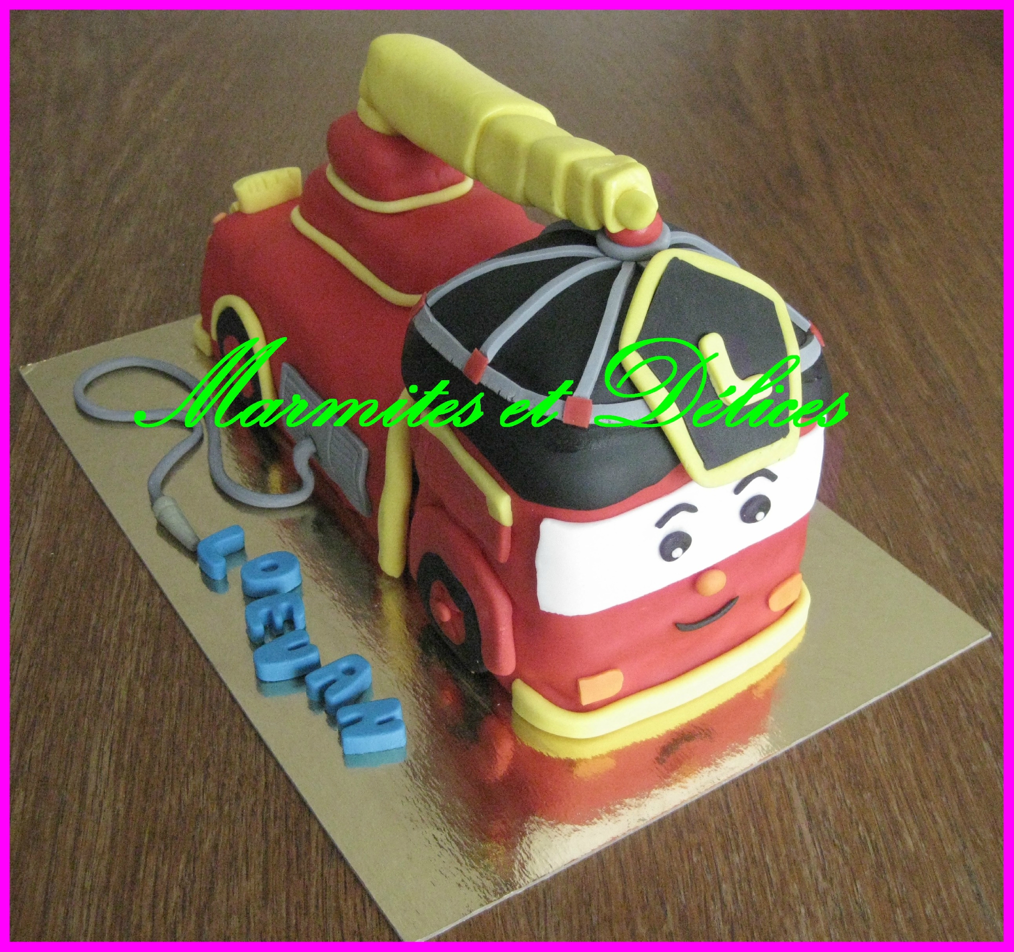 Gateau playmobil pompier