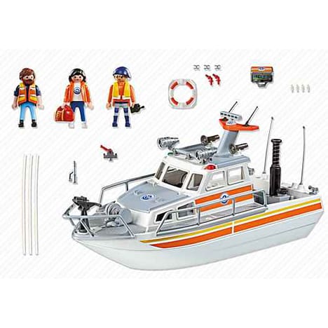 Bateau playmobil en mer