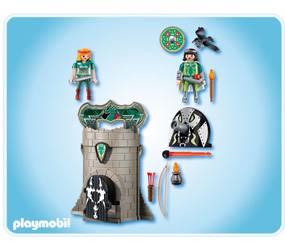 Playmobil catapulte dragon vert