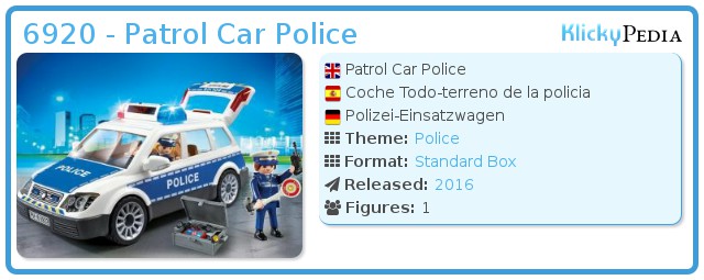 Playmobil police car 6920