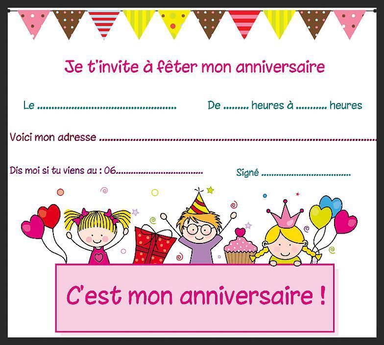 Carte invitation anniversaire playmobil fille