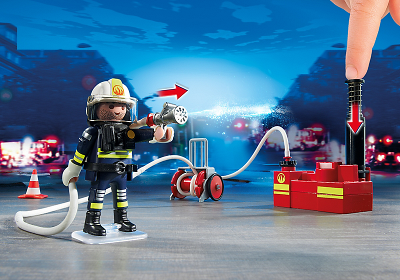 Playmobil pompier avec combinaison de feu
