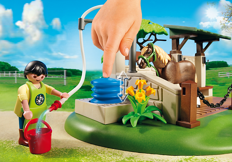 Playmobil chevaux douche