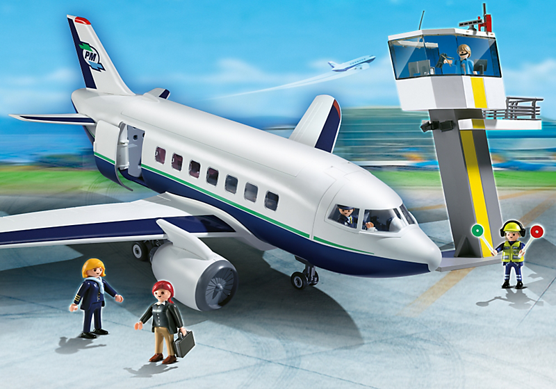 Avion playmobil jaune blanc