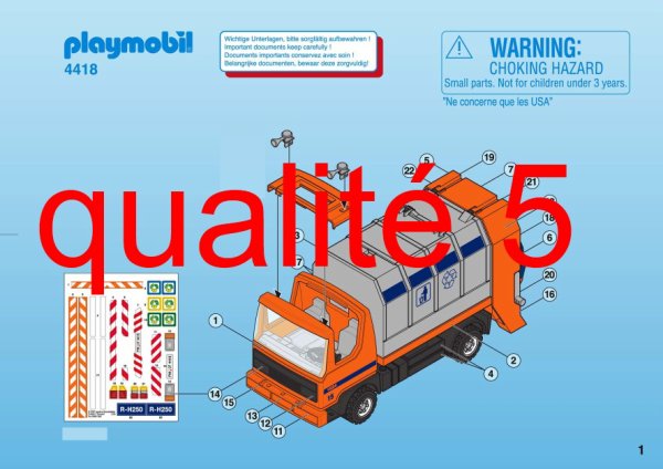 Notice playmobil camion poubelle