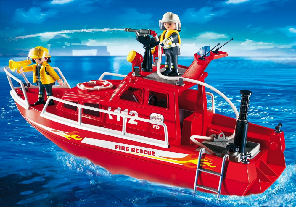 Playmobil bateau de pompier