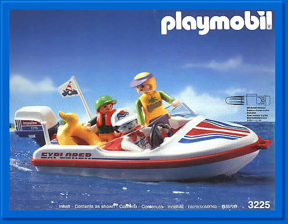 Playmobil bateau famille grand hors-bord