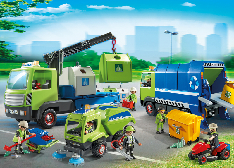 Playmobil camion de recyclage ordures