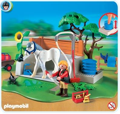 Playmobil box de lavage chevaux