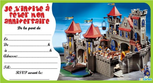 Invitation anniversaire playmobil princesse