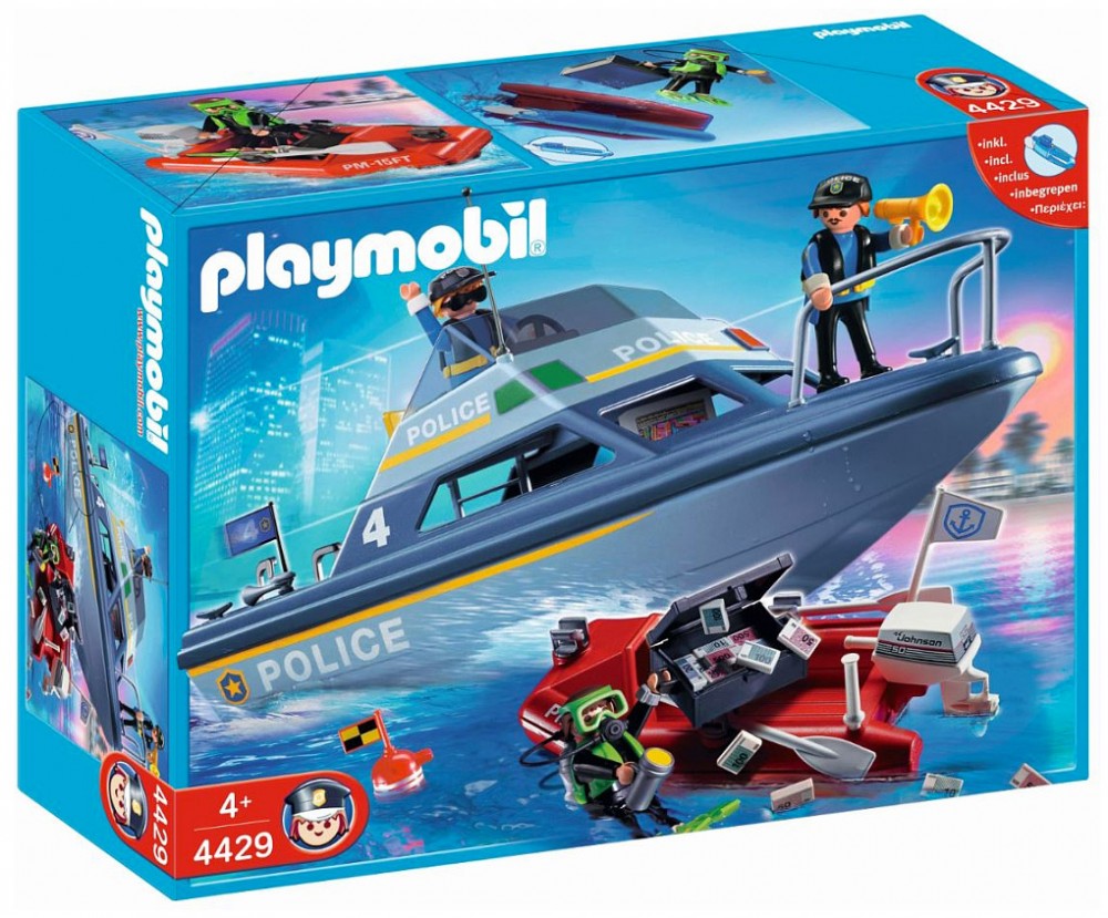 Playmobil police bateau voiture