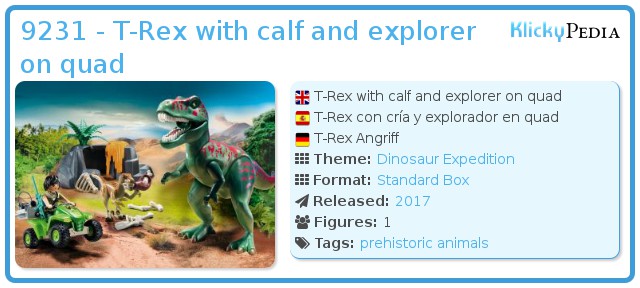 Playmobil 9231 explorateur avec dinosaure t-rex