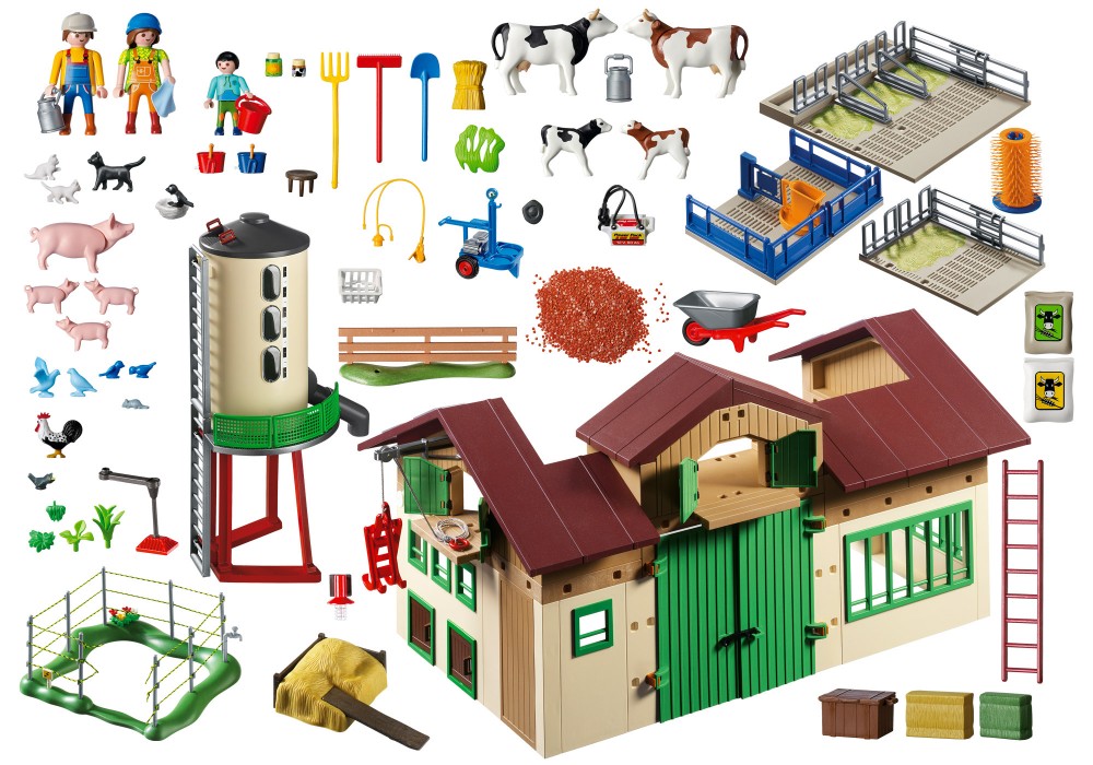 Playmobil grande ferme avec silo