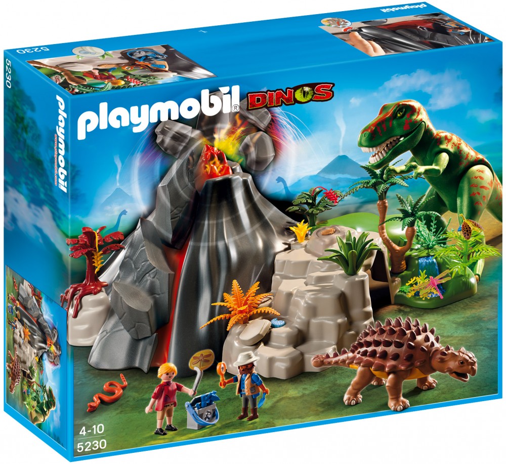 Playmobil dinosaure avec volcan