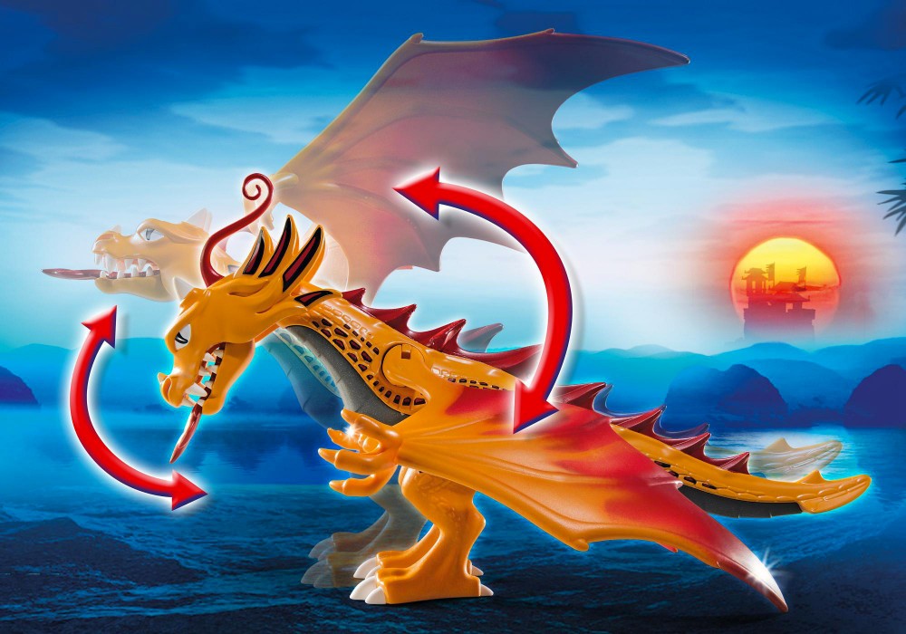 Playmobil - 5483 - figurine - dragon d'or avec soldat
