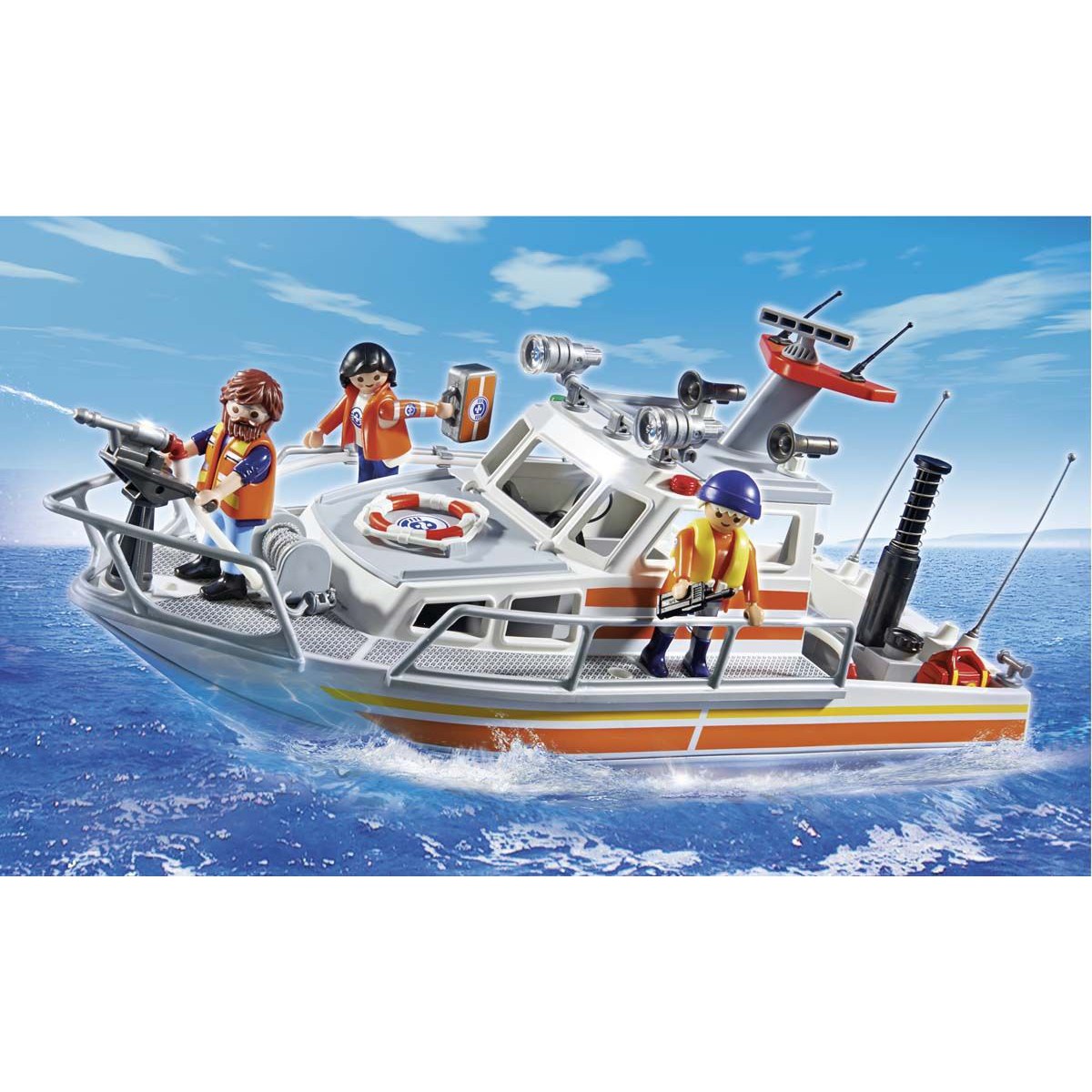 Playmobil bateau de sauvetage avec pompe à incendie