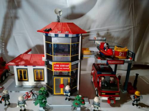 Playmobil feuerwehrstation ebay