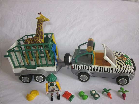Playmobil zoo-fahrzeug mit anhänger 4855