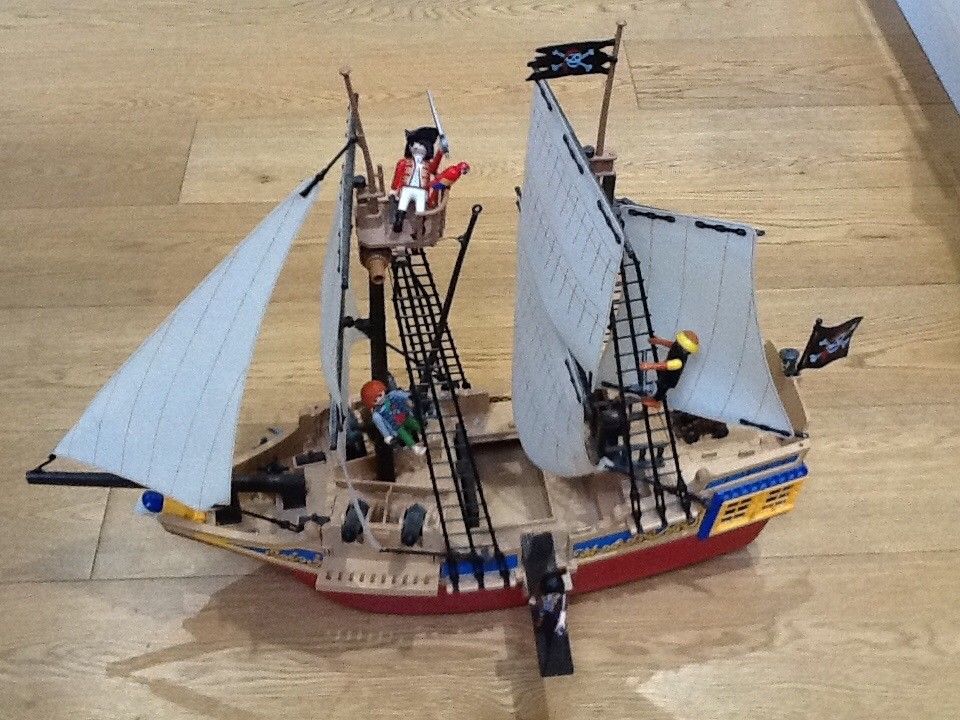 Playmobil pirate ship on water