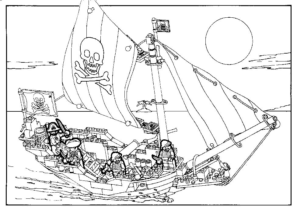 Coloriage playmobil bateau pirate