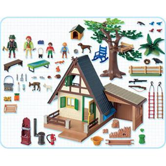 Playmobil 4207 famille animaux maison forestière