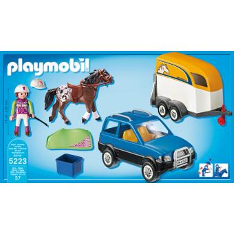 Playmobil country 5223 voiture avec remorque et cheval