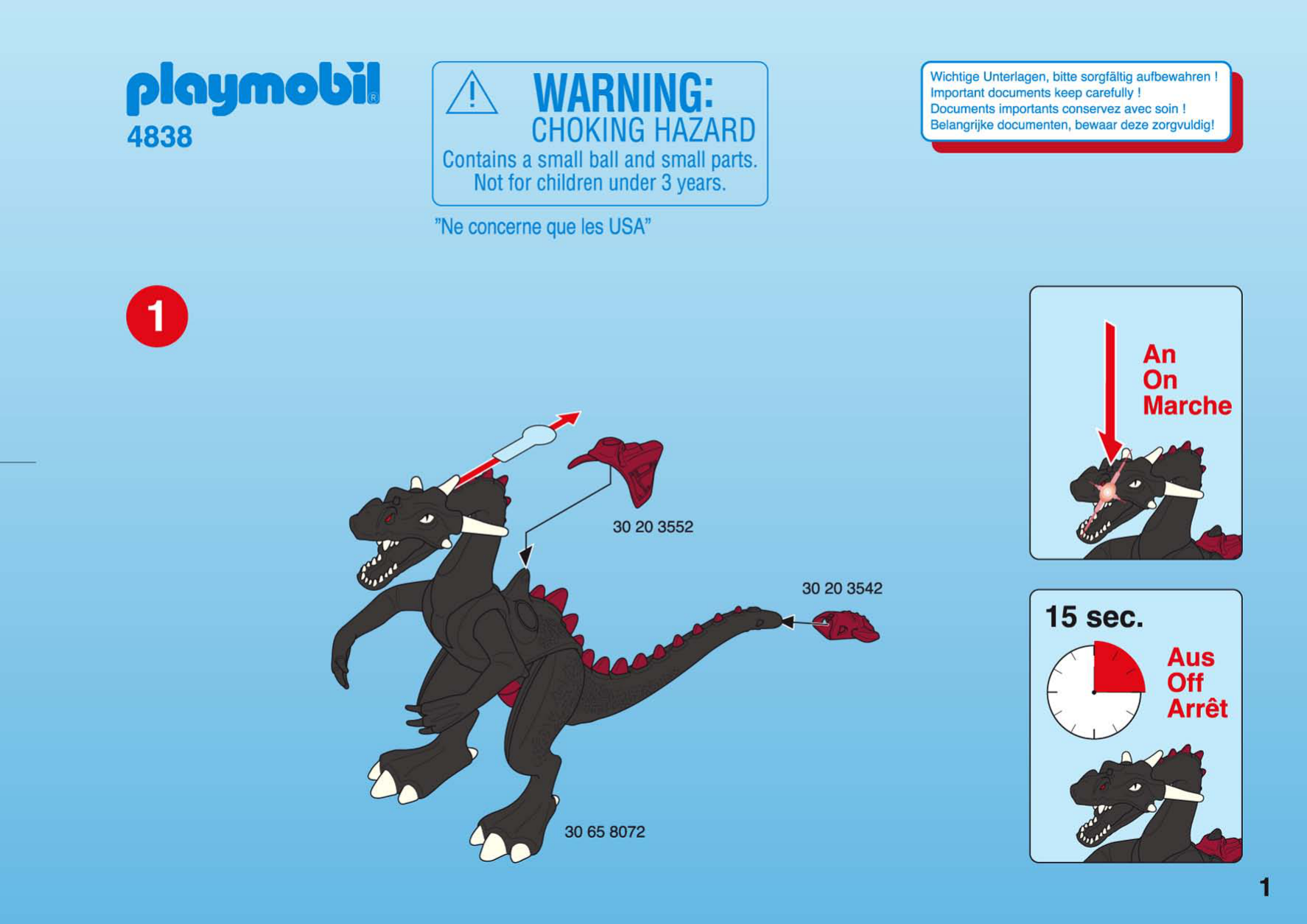 Playmobil dragon lumineux