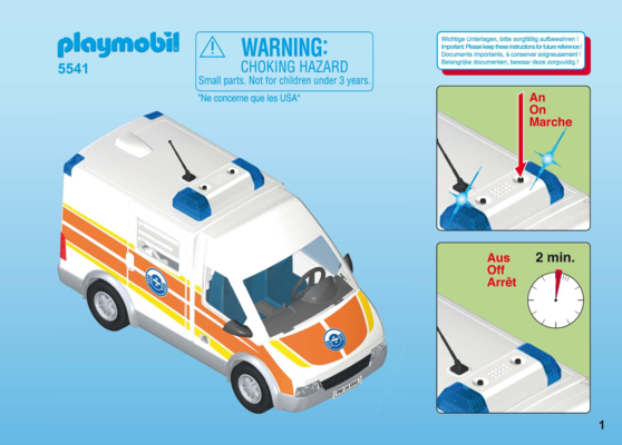 Playmobil 5541 city action ambulance with siren
