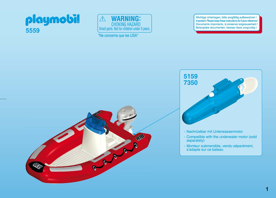 Playmobil inflatable boat with explorers