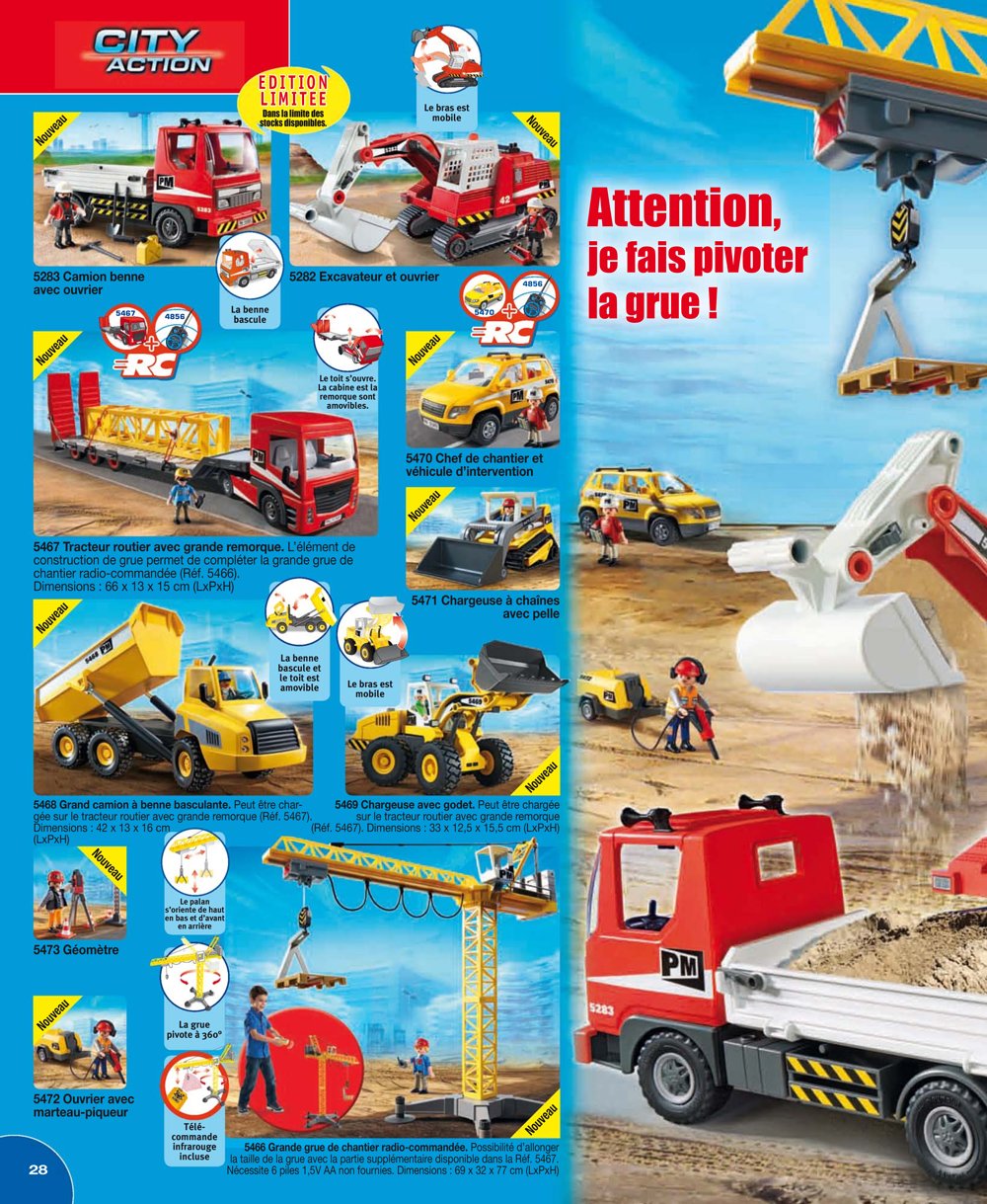 Playmobil grande grue de chantier commandée