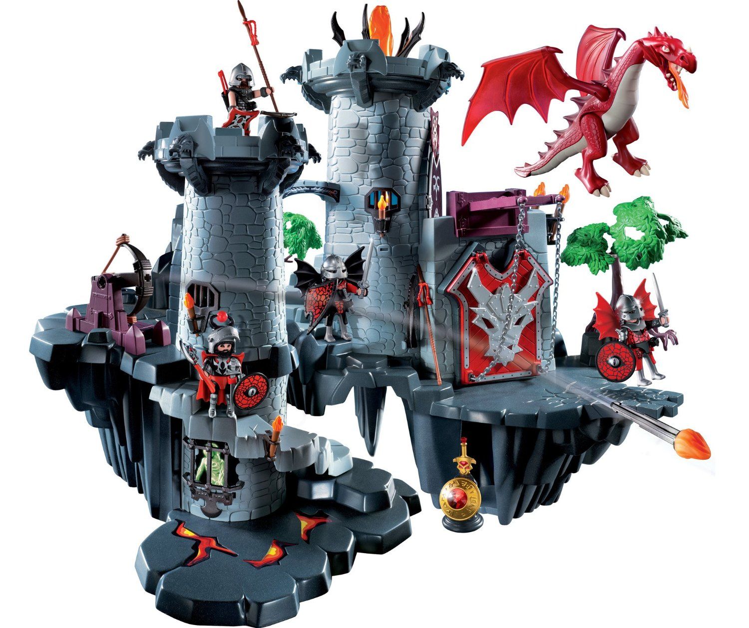 Playmobil chateau dragon rouge