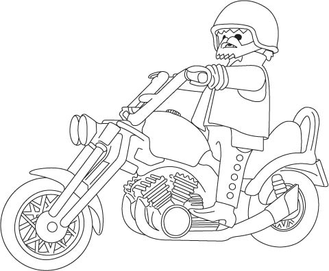 Dessin anime playmobil moto