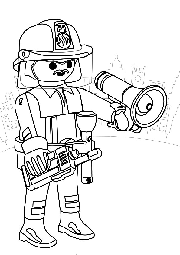 Coloriage playmobil chantier