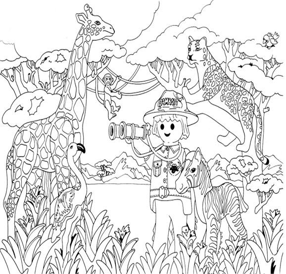Coloriage de playmobil police a imprimer