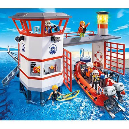 Playmobil city action coast guard station with lighthouse