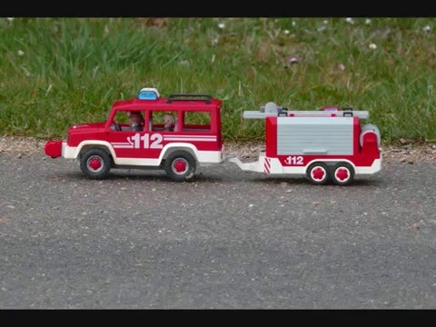 Camion pompier playmobil remorque