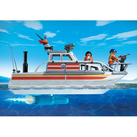 Playmobil bateau de sauvetage avec pompe à incendie
