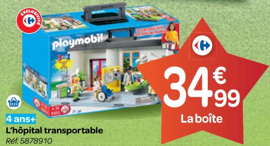 Hopital transportable playmobil carrefour