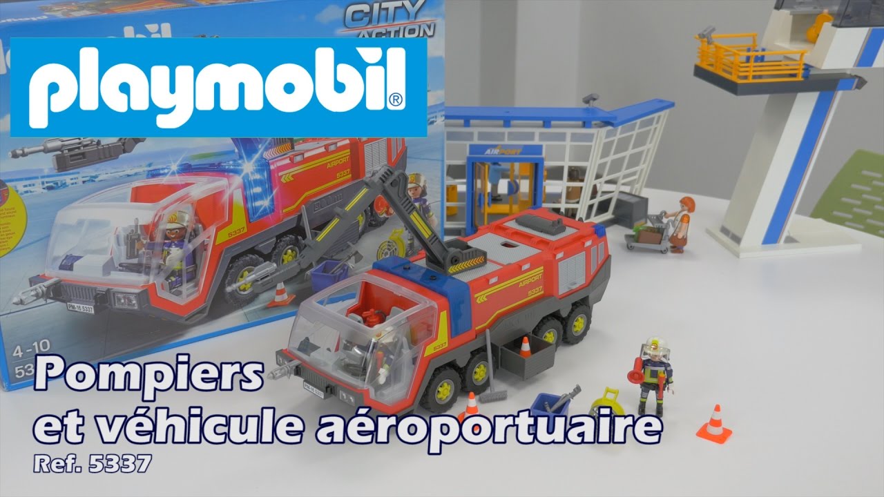 Pompier avec vehicule d'intervention playmobil