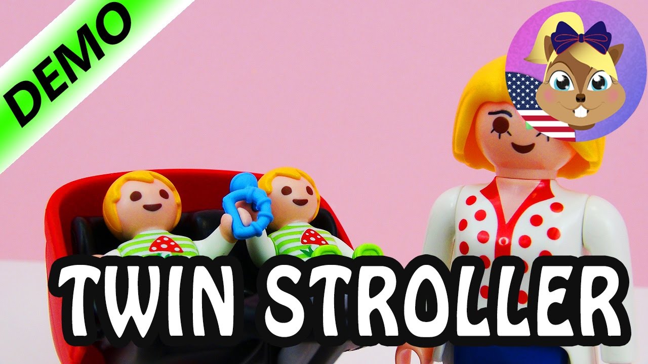 Playmobil city life mother with twin stroller