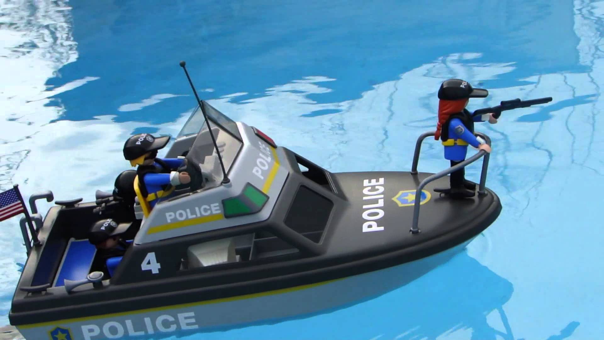 Playmobil voiture bateau police