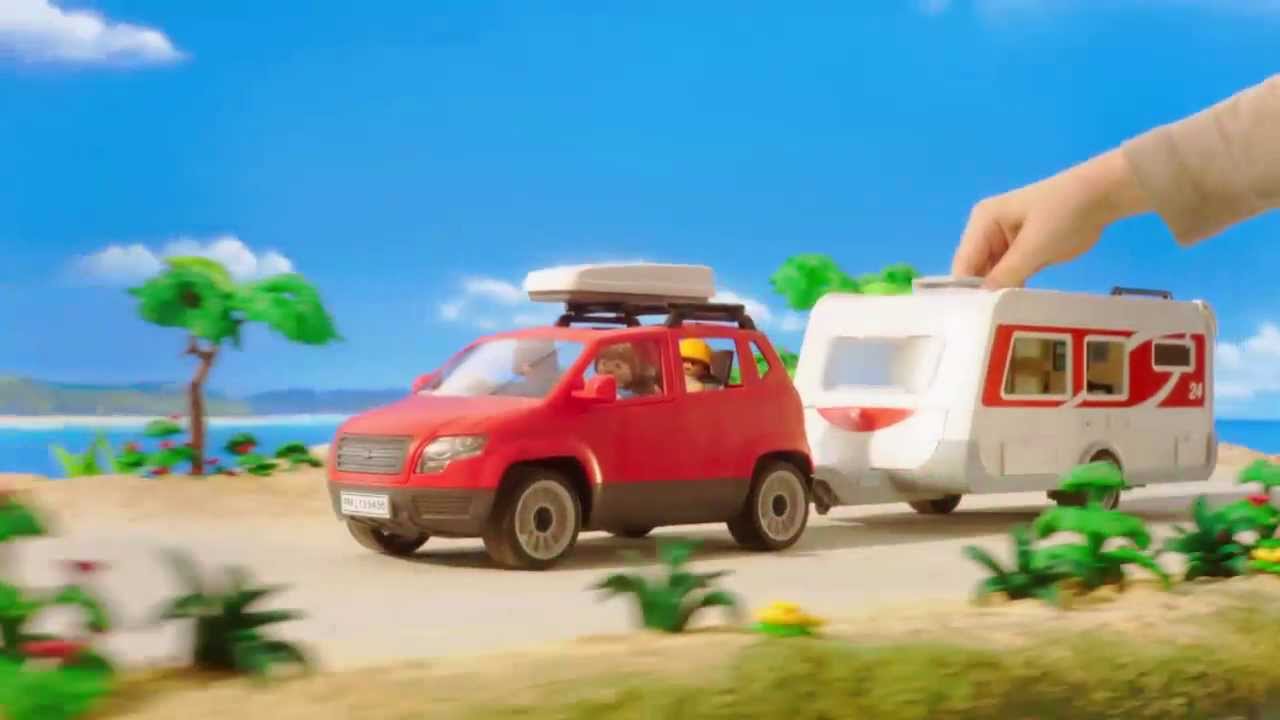 Playmobil family with camping tent