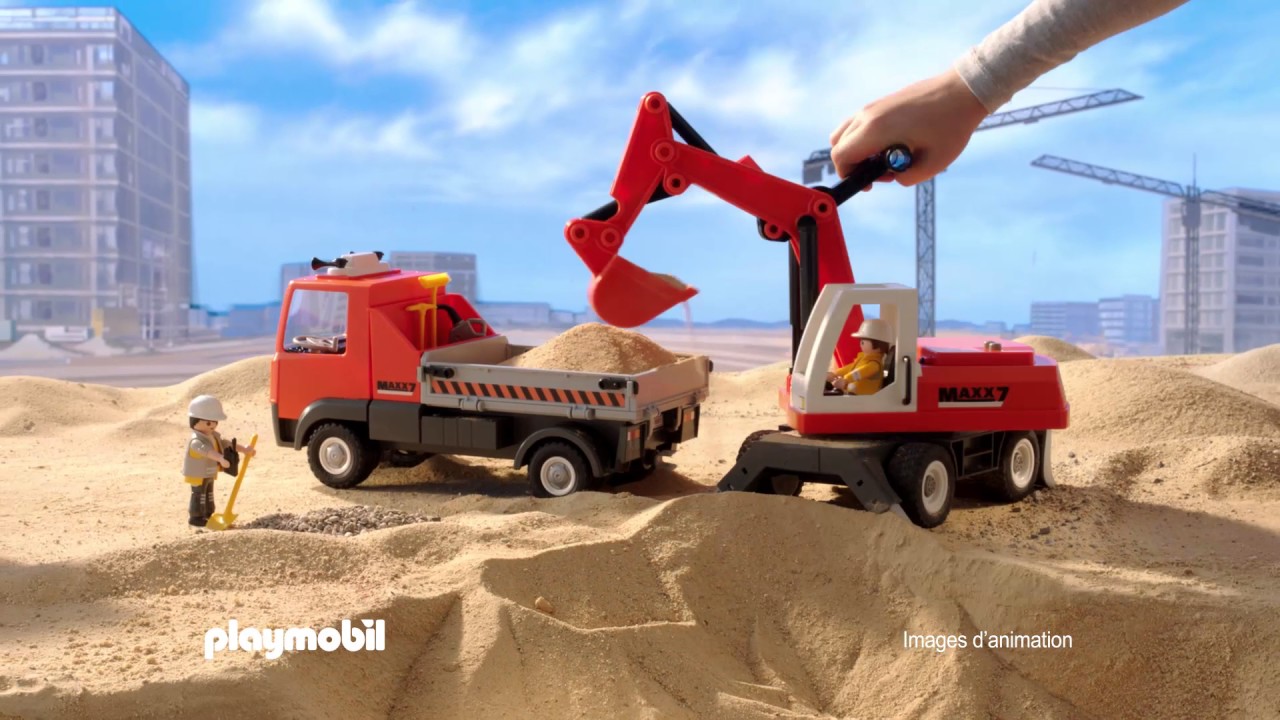 Playmobil chantier camion grue