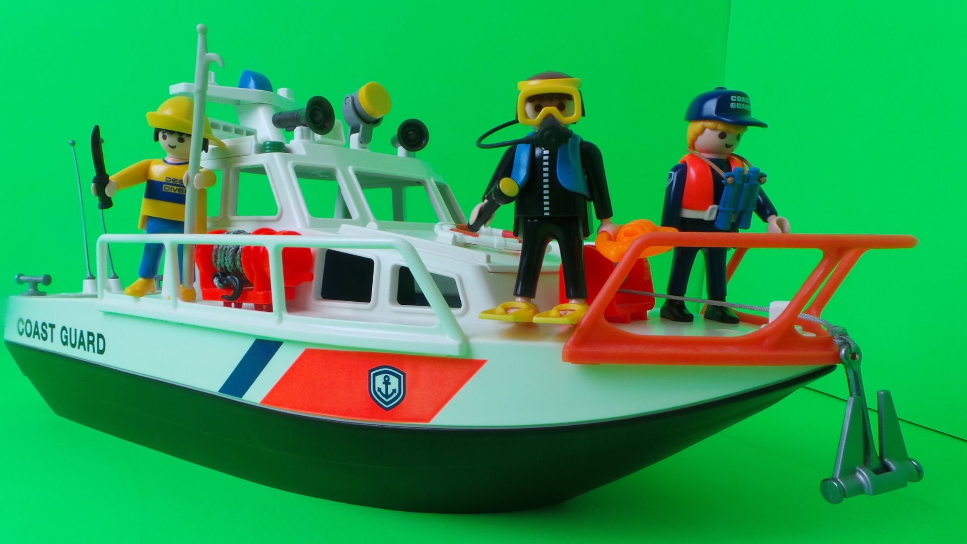 Playmobil 5540 city action coast guard rescue boat with water hose