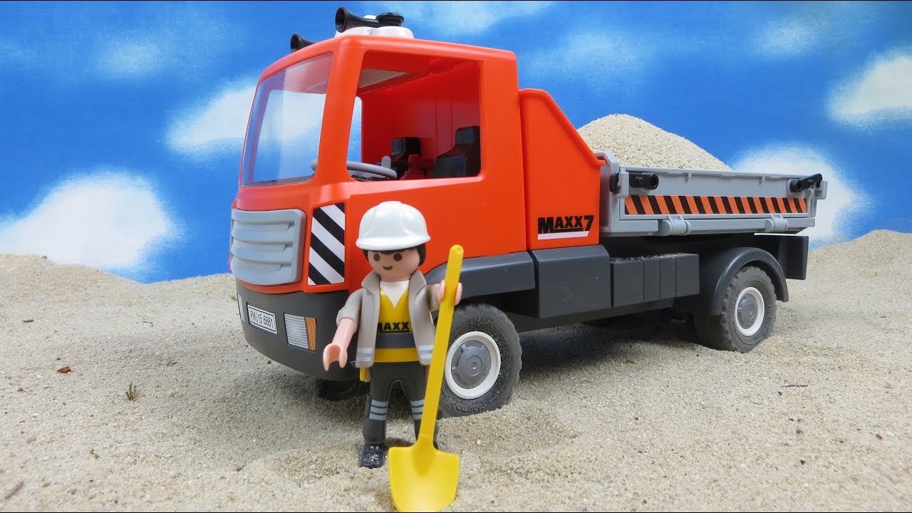 Dessin animé playmobil camion poubelle