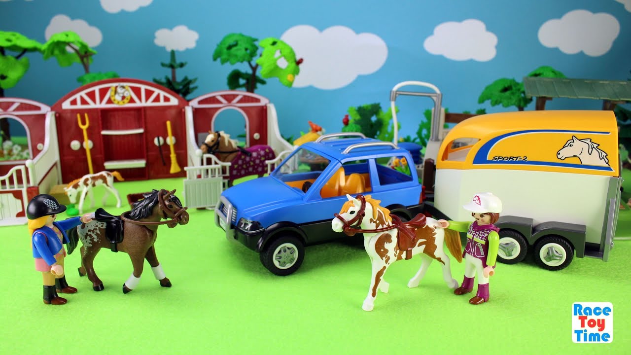 Playmobil police with horse and trailer