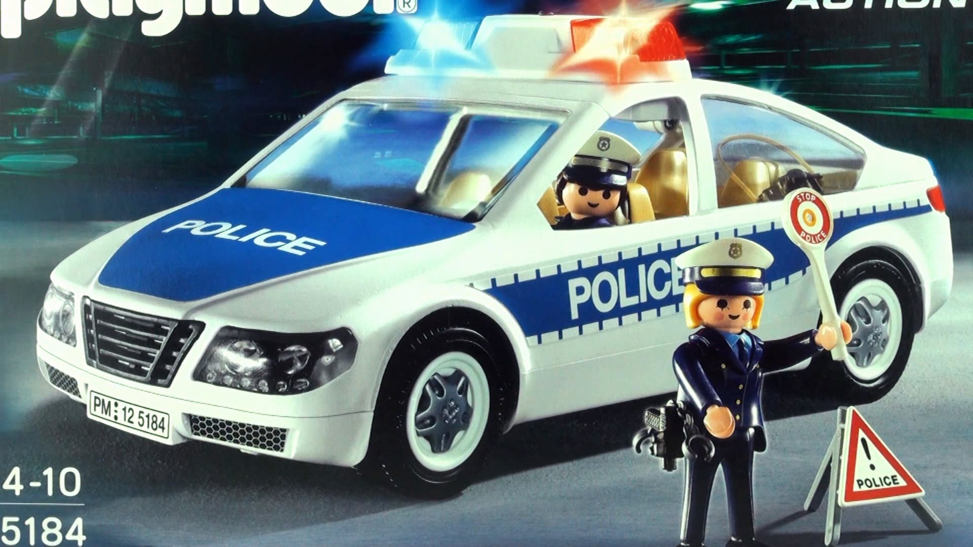 Playmobil police car with boat