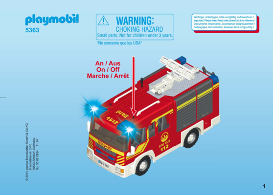 Camion pompiers playmobil 5363