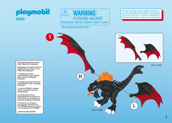 Playmobil 6003 knights great dragon